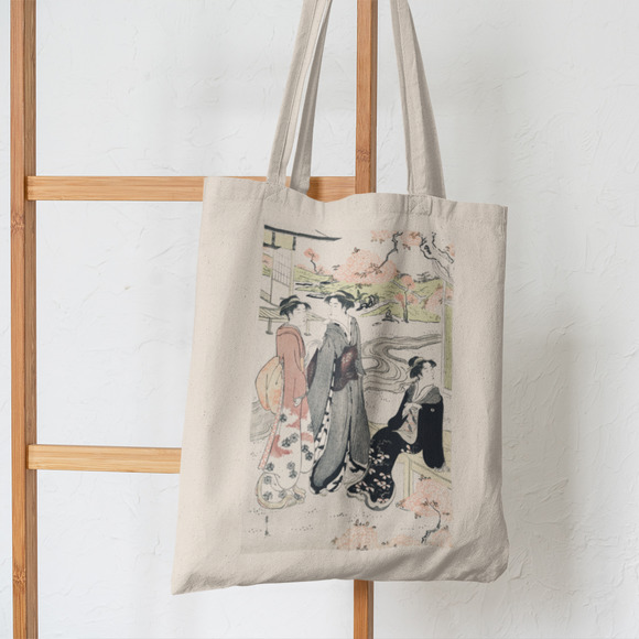 Japanese Geisha Cherry Blossom Tote Bag - Picture 5 of 5